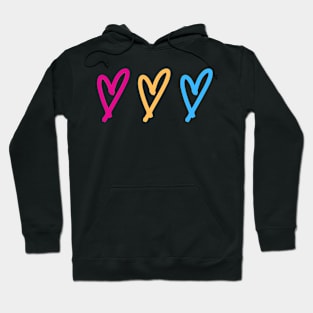 pansexual flag hearts Hoodie